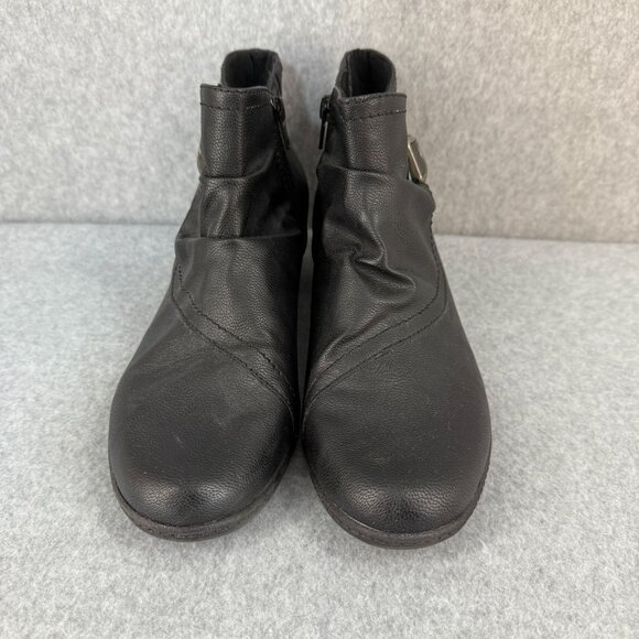 Earth Origins Womens Size 9 M Black Booties Boots Low Heeled Maggie Side Zip - Picture 4 of 16